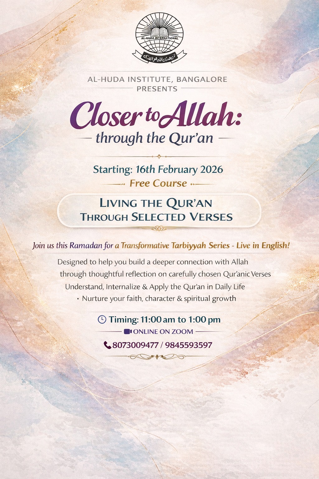 Living the Quran through Selected Verses – Ramadhan Program